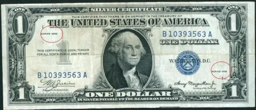 $1 1935 DOUBLE DATED Silver Certificate