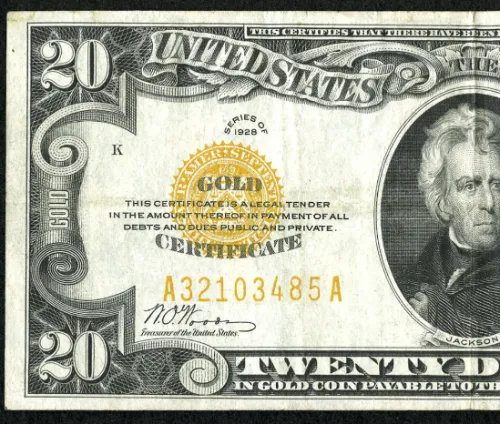 $20 1928 Gold Certificate.