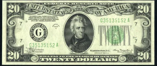 $20 1934A Mule Federal Reserve Note.
