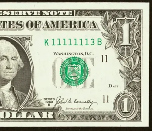 Seven of a Kind $1 1969B Federal Reserve Note