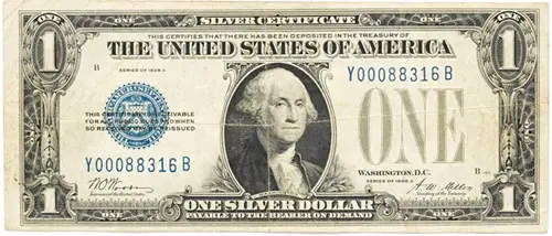 1928-A One Dollar Silver Certificate Woods/Mellon Signature Pair