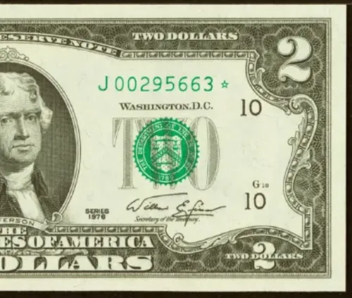 $2 1976 Federal Reserve Star Note.
